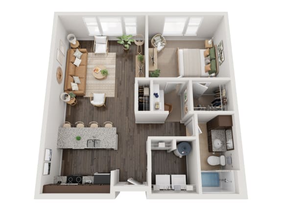 2828 Zuni Apartments in Denver, Colorado 1x1 D Floor Plan