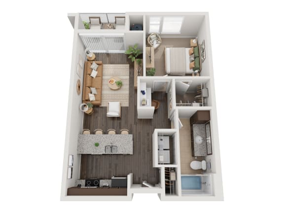 2828 Zuni Apartments in Denver, Colorado 1x1 E Floor Plan