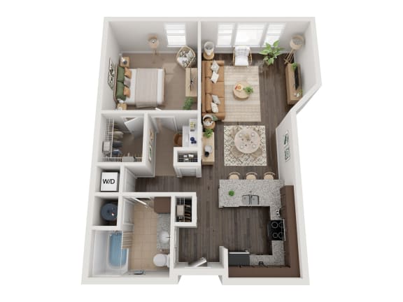 2828 Zuni Apartments in Denver, Colorado 1x1 F Floor Plan