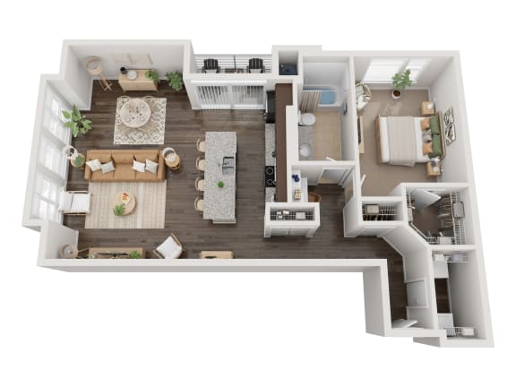2828 Zuni Apartments in Denver, Colorado 1x1 J Floor Plan