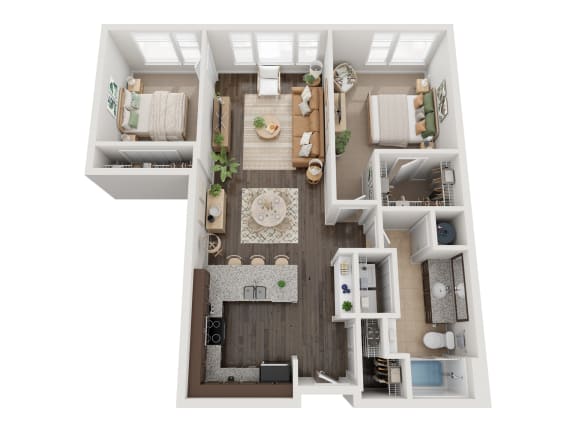2828 Zuni Apartments in Denver, Colorado 2x1 Floor Plan