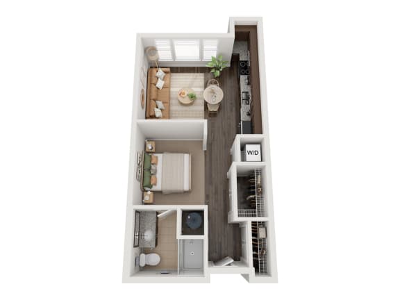 2828 Zuni Apartments in Denver, Colorado Studio A Floor Plan