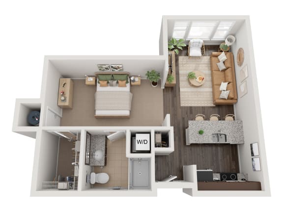 2828 Zuni Apartments in Denver, Colorado Studio B Floor Plan