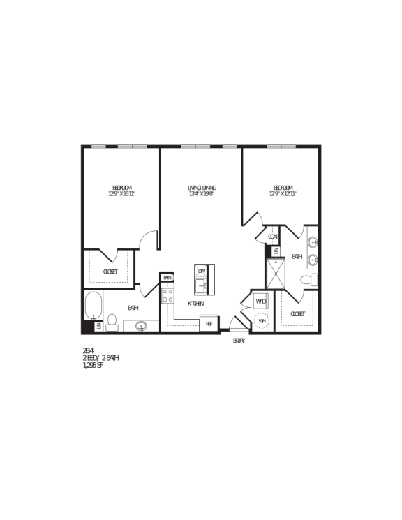 TriVista on Speer Apartments 2B4 Floor Plan