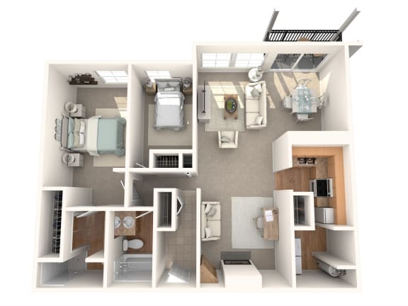 Yarrowood Highlands 2 Bed 2 Bath Floor Plan