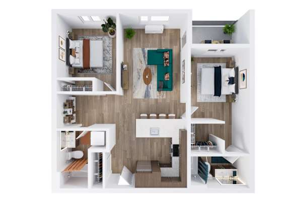 Two Bed A Floorplan at Kinline, Beaverton, OR
