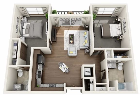 Boathouse Apartments 2x2 C Floor Plan