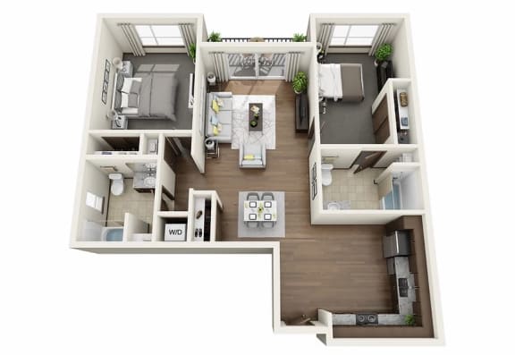 Boathouse Apartments 2x2 J Floor Plan