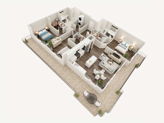 LUX Apartments 3D 3-2B