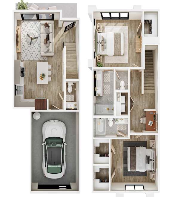 56th at Arcadia New Homes in Phoenix, Arizona 2x2.5 E Floor Plan