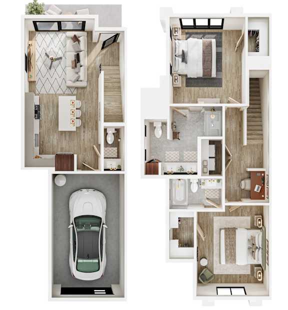56th at Arcadia New Homes in Phoenix, Arizona 2x2.5 E1 Floor Plan