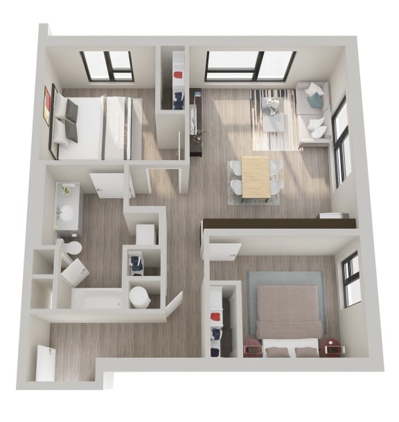 The Hixon Apartments B2 Floor Plan