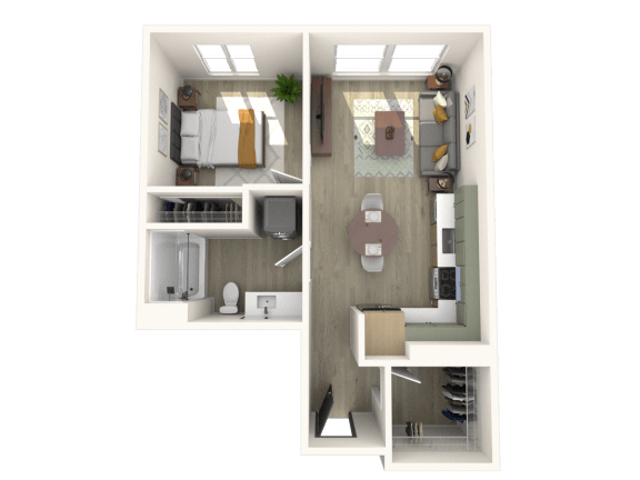 Strata A1 3D Floor Plan