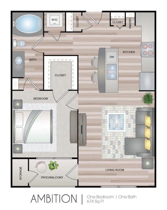 Aspire at Live Oak Apartments Ambition Floor Plan