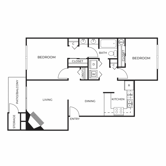 Align Apartments 2x1 Floor Plan