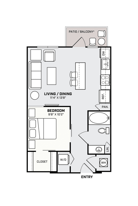 Southside Apartments A1 Floor Plan