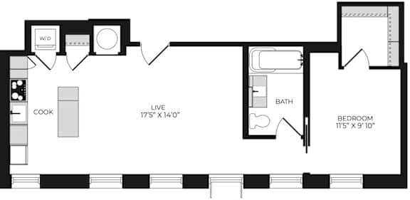 Alton District Luxury Apartments in Washington, DC A113 Floor Plan