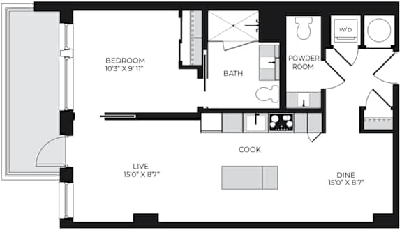 Alton District Luxury Apartments in Washington, DC A1 B1 Floor Plan