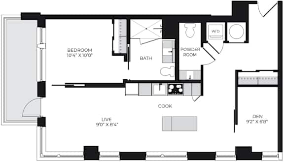Alton District Luxury Apartments in Washington, DC A1 BD2 Floor Plan