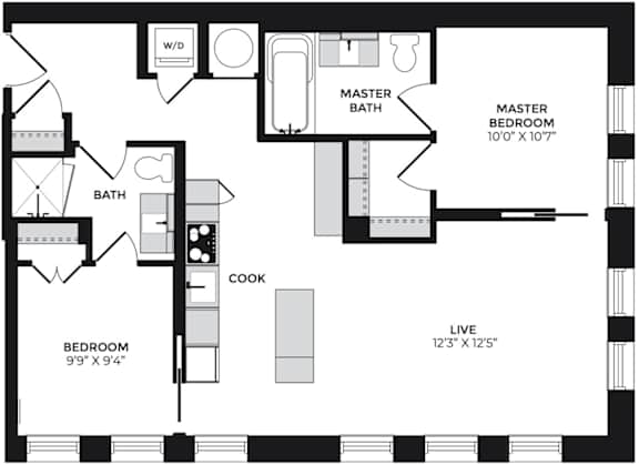 Alton District Luxury Apartments in Washington, DC A1 B201 Floor Plan