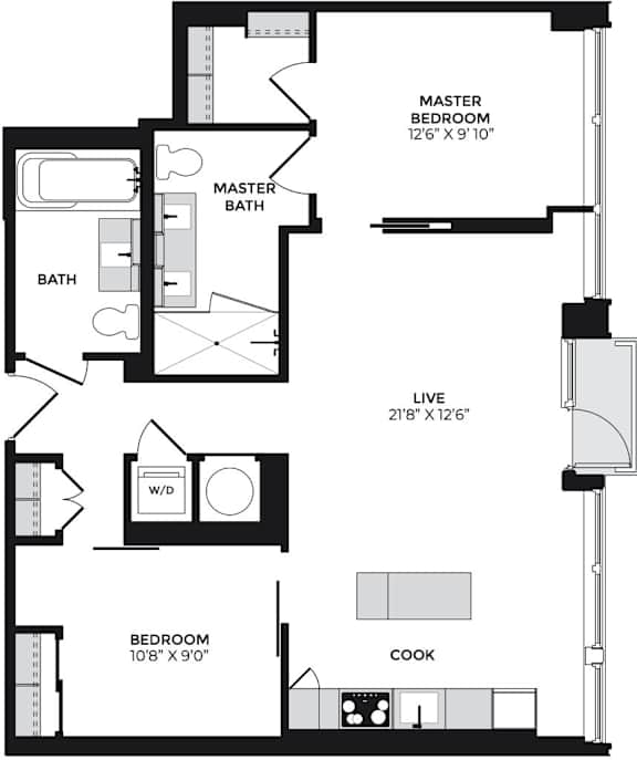 Alton District Luxury Apartments in Washington, DC A1 B202 Floor Plan