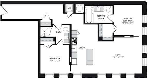 Alton District Luxury Apartments in Washington, DC A1 B207 Floor Plan