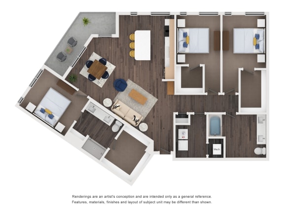 Alton East Apartments in Atlanta, Georgia C1 Floor Plan