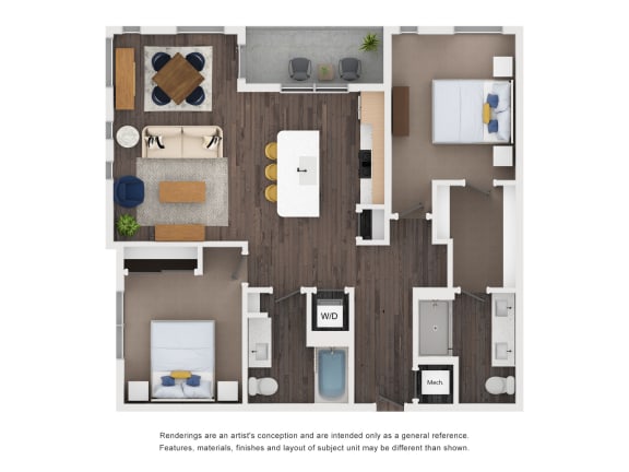 Alton East Apartments in Atlanta, Georgia B2A Floor Plan