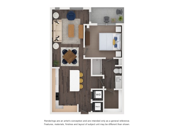Alton East Apartments in Atlanta, Georgia A1 Floor Plan