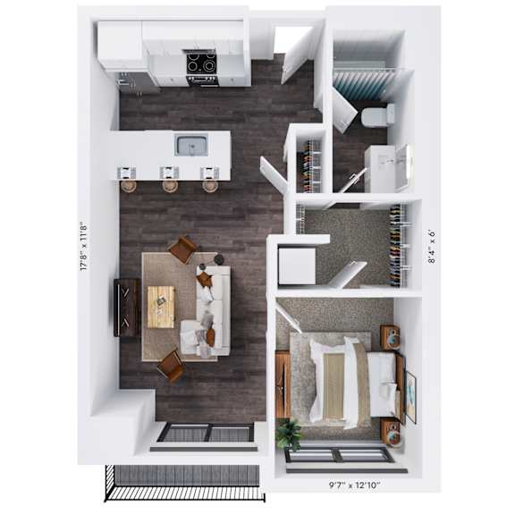 Alton Heights in Kansas City, Missouri One Bedroom Floor Plan