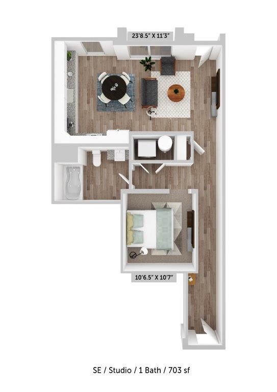 Alton Jefferson Park Studio E Floor Plan at Alton Jefferson Park, Denver