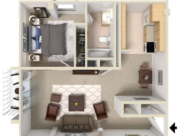 Altura Apartments in Spokane, WA One Bedroom Floor Plan