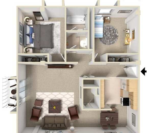 Altura Apartments in Spokane, WA Two Bedroom Floor Plan