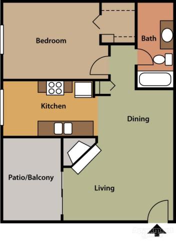 Alvista 23 Apartment Homes 1x1 Floor Plan