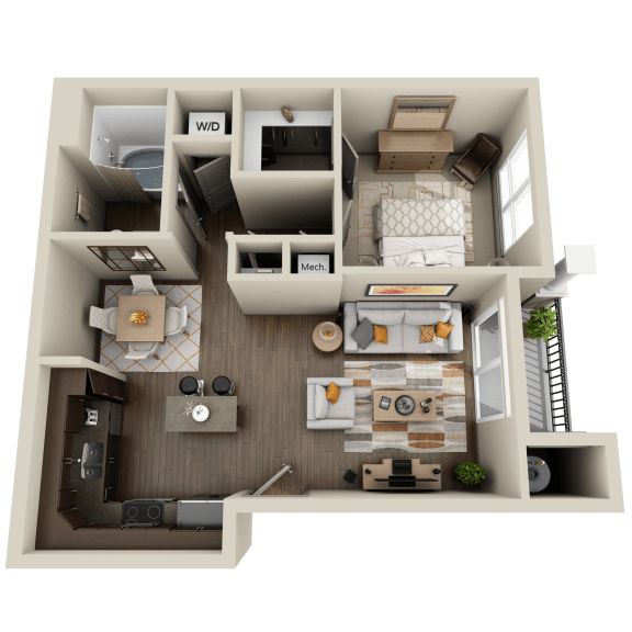 A2 Floor Plan at Arden Woods Apartments, Spring, 77389