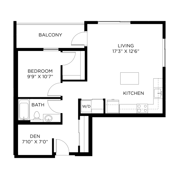 Artix Apartments D1 2D Floor Plan