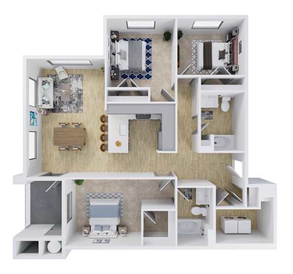 Ascend at Gateway Apartments in Denver, Colorado C2 Floor Plan