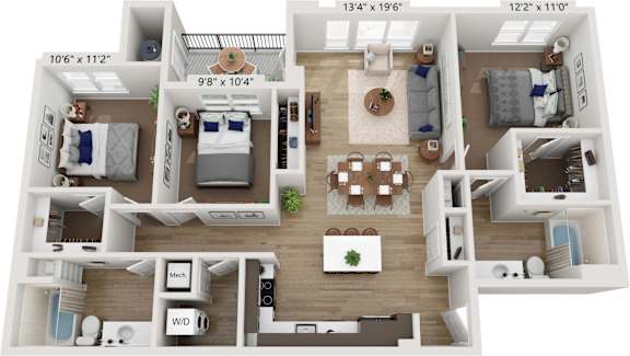 Ascend at Horizon Uptown Apartments in Aurora, Colorado C1 Floor Plan