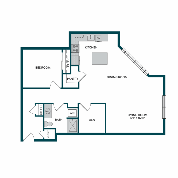 Aspire11 Apartments in Tacoma, Washington 1x1 with Den Floor Plan