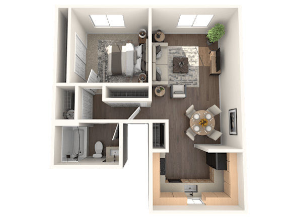 Aspire Eugene Apartments in Eugene, Oregon 1x1 Floor Plan