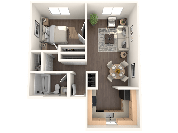 Aspire Eugene Apartments in Eugene, Oregon 1x1 Floor Plan