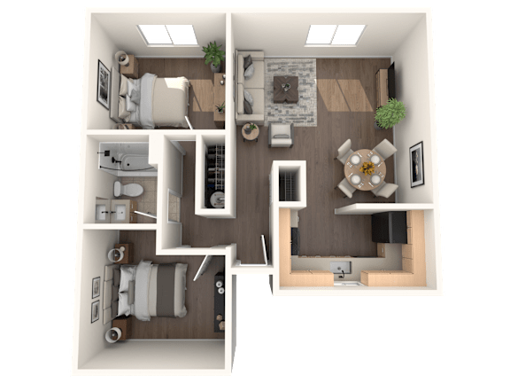 Aspire Eugene Apartments in Eugene, Oregon 2x1 Floor Plan