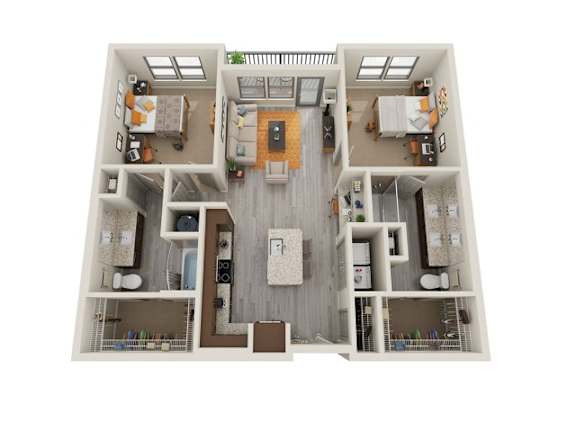 Astoria at Celebration Apartments in Celebration, Florida Two Bedroom Floor Plan