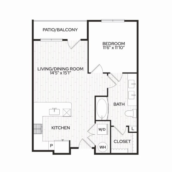 Aura Apache New Apartments in Tempe, Arizona A1m2 Floor Plan