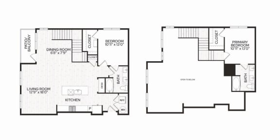 Aura Apache New Apartments in Tempe, Arizona B1L Floor Plan