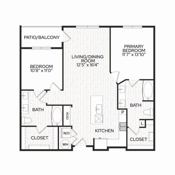 Aura Apache New Apartments in Tempe, Arizona B2m1 Floor Plan