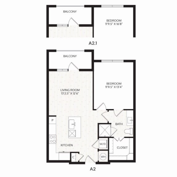 Aura Avant Apartments in Lewisville, Texas A2 Floor Plan