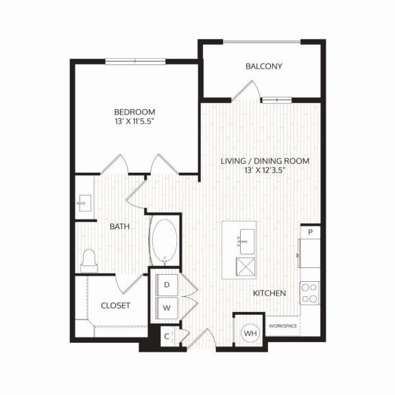 Aura Avant Apartments in Lewisville, Texas A3.4 ANSI Floor Plan