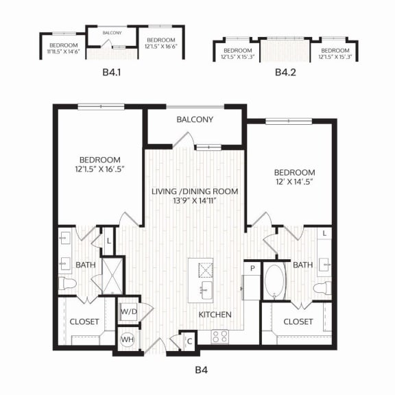 Aura Avant Apartments in Lewisville, Texas B4.2 Floor Plan