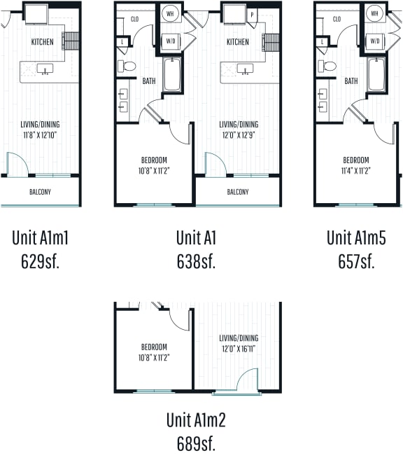 Aura Central Apartments A1, A1m, A1m2, A1m5 Floor Plan